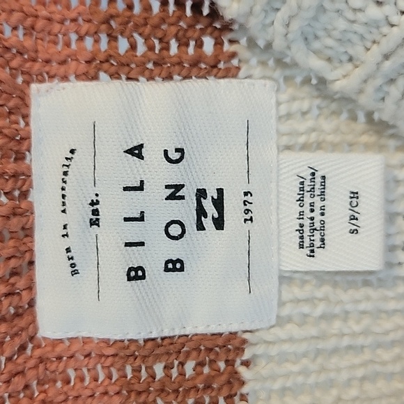 Billabong Striped Knit Sweater Womens S Boxy Fit Drop Shoulder Crewneck Fall - Picture 9 of 10